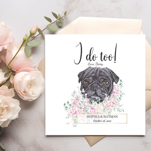 Mops Dog Wedding Cocktail Napkins Serviette