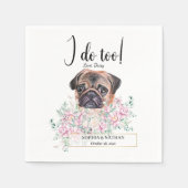 Mops Dog Wedding Cocktail Napkins Serviette (Vorderseite)