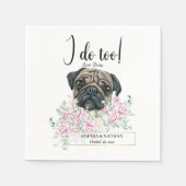 Mops Dog Wedding Cocktail Napkins Serviette (Vorderseite)