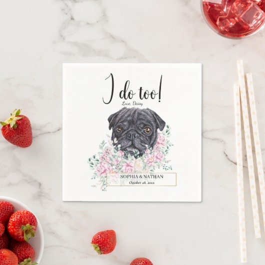 Mops Dog Wedding Cocktail Napkins Serviette (Beispiel)