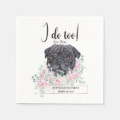 Mops Dog Wedding Cocktail Napkins Serviette (Vorderseite)