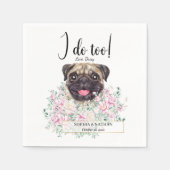 Mops Dog Wedding Cocktail Napkins Serviette (Vorderseite)