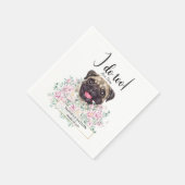 Mops Dog Wedding Cocktail Napkins Serviette (Ecke)