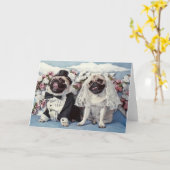 Mops Dog Wedding Karte (Gelbe Blume)