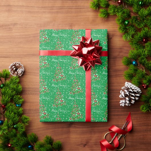 Mops Dog Weihnachtsbaum Weihnachtsgrün Geschenkpapier (Feiertagsgeschenk)