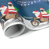 Mops Dog Weihnachtsmann Geschenkpapier (Rolleneckpunkt)