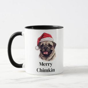 Mops Dog Weihnachtsmannmütze Weihnachten Tasse