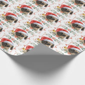 Mops Dog Weihnachtsmuster Wrapping Paper Geschenkpapier (Ecke)