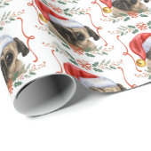 Mops Dog Weihnachtsmuster Wrapping Paper Geschenkpapier (Rolleneckpunkt)