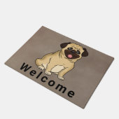 Mops Dog Welocme Door Mat Fußmatte (Schrägansicht)