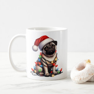 Mops Dog Welpe Weihnachten Kaffeetasse