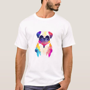 Mops Dog Wild Nature Animal Colors Paint T-Shirt