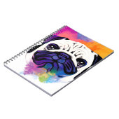 Mops Dog Wilde Natur Tierfarben Malerei Notizblock (Linke Seite)