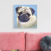 Mops Dog Zeichnend von Glenda S. Harlan Leinwanddruck (Insitu (Wohnzimmer))