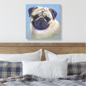 Mops Dog Zeichnend von Glenda S. Harlan Leinwanddruck (Insitu (Schlafzimmer))