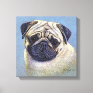 Mops Dog Zeichnend von Glenda S. Harlan Leinwanddruck