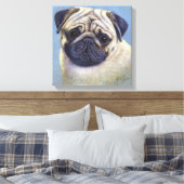 Mops Dog Zeichnend von Glenda S. Harlan Leinwanddruck (Insitu (Schlafzimmer))