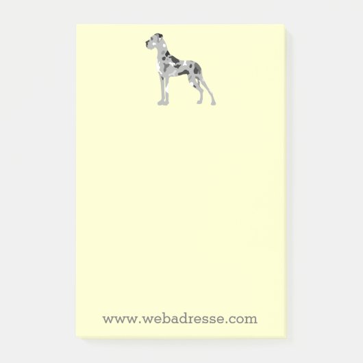 Mops-Dogge Post-it Klebezettel (Vorderseite)