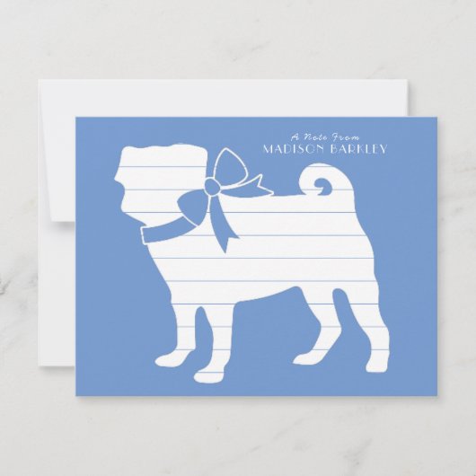 Mops Doppy Dankeskarte (Vorderseite)