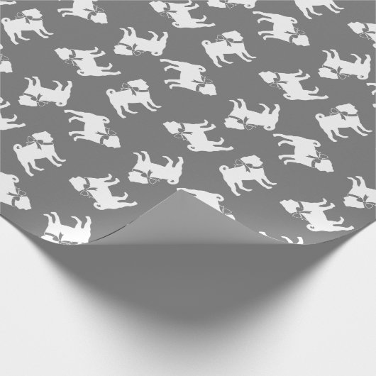 Mops Doppy Wrapping Paper Geschenkpapier (Ecke)