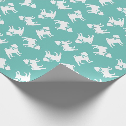 Mops Doppy Wrapping Paper Geschenkpapier (Ecke)