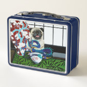 Mops Dragon Chinesischer Drache Metall Brotdose (Rückseite)