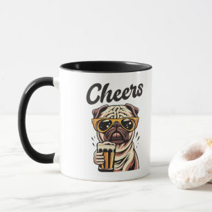 Mops Drink Beer Meme Tasse