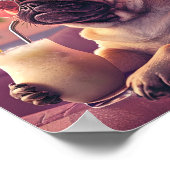 Mops Drink Cocktail Sommerpet Portrait Poster (Ecke)