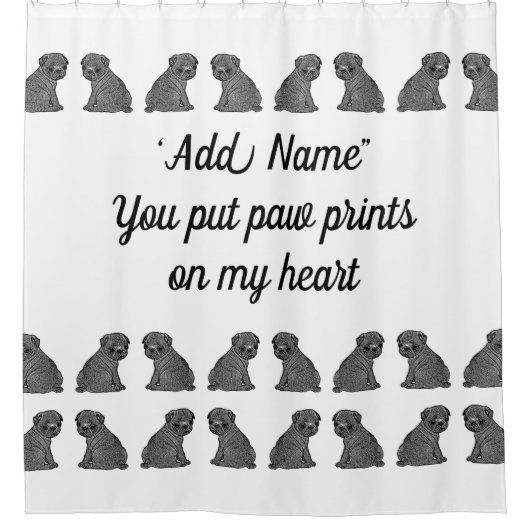 Mops Duschvorhang (Vorderseite)