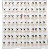 Mops Duschvorhang (Vorderseite)