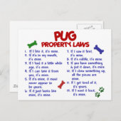 Mops-Eigenschaftengesetze 2 Postkarte (Vorne/Hinten)