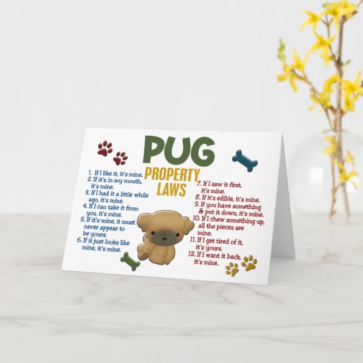 Mops-Eigenschaftengesetze 4 Karte (Gelbe Blume)