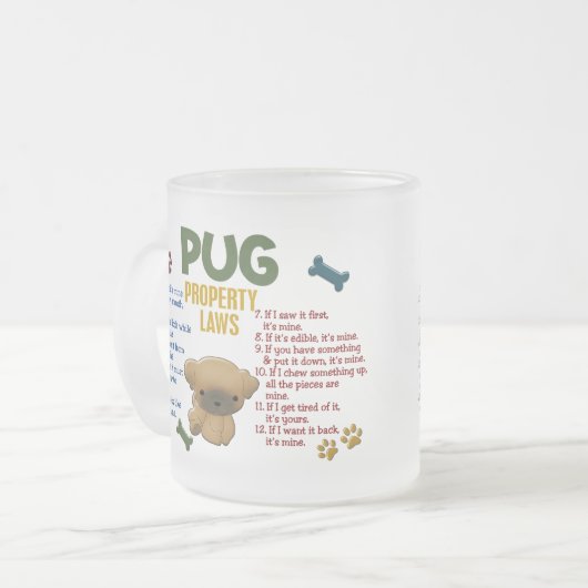 Mops-Eigentums-Gesetze 4 Mattglastasse (Vorderseite Links)