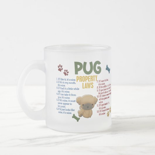 Mops-Eigentums-Gesetze 4 Mattglastasse (Links)