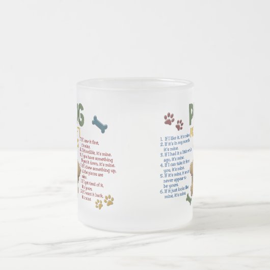 Mops-Eigentums-Gesetze 4 Mattglastasse (Mittel)