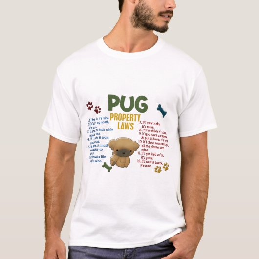 Mops-Eigentums-Gesetze 4 T-Shirt (Vorderseite)