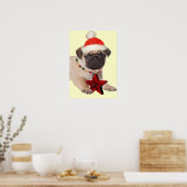 Mops Ein Weihnachtsstern drucken Poster (Küche)