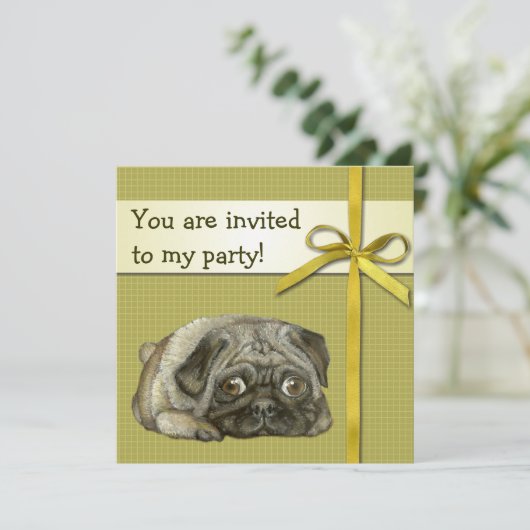 Mops Einladung (Stehend Vorderseite)