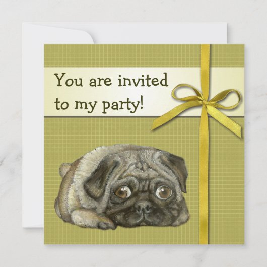 Mops Einladung (Vorderseite)