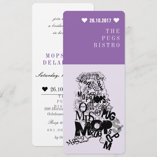 Mops Einladung (Vorne/Hinten)