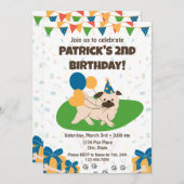 Mops Einladung zum Geburtstag (Vorne/Hinten)