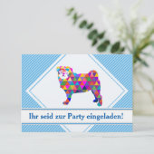 Mops Einladungen (Stehend Vorderseite)