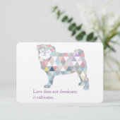 Mops Einladungen (Stehend Vorderseite)