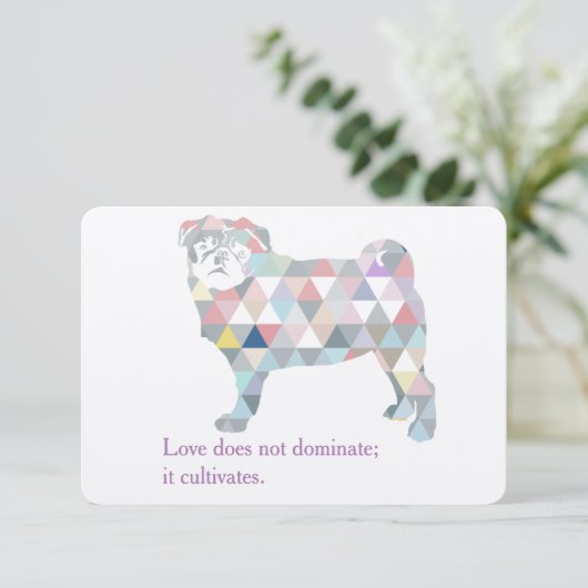 Mops Einladungen (Stehend Vorderseite)