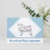 Mops Einladungen (Stehend Vorderseite)