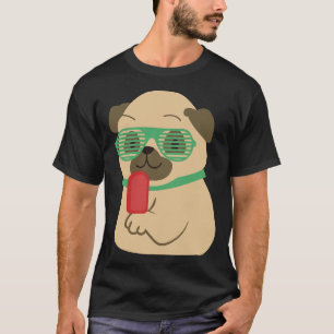 Mops Eiscreme süßer Mops Hund 229 T-Shirt