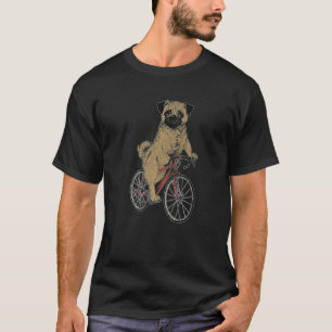 Mops-Eltern Lustiger Mops fährt Fahrrad Vintage T-Shirt