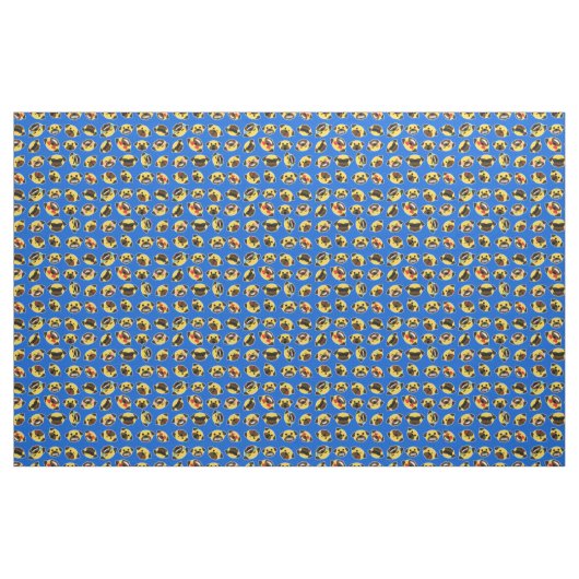 Mops Emoji Emoticon-Muster Stoff (Fat Quarter (45,7 x 55,9 cm))