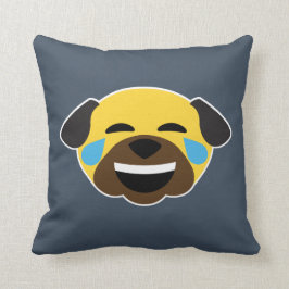 Mops Emoji Emoticon-Risse der Freude und der Liebe Kissen