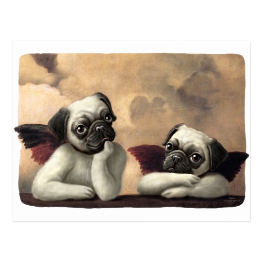 Mops Engel Inspiriert Durch Raphael Postkarte Zazzle De